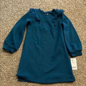 Carters Teal Long Sleeve Kids Dress